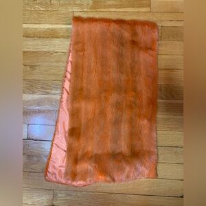 Orange mink scarf